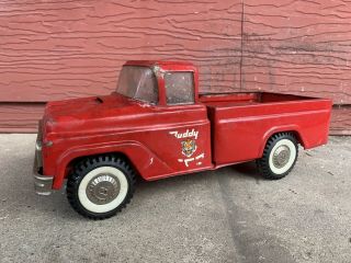 Vintage Buddy L - Traveling Zoo - Red Truck - Pressed Steel - 1950s