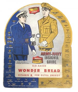 1942 Interactive Army Navy Insignia Guide Wonder Bread Vg