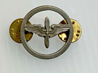 Vtg Wwii Us Army Air Force Officer Propeller Wings Military Corps Pin Circle