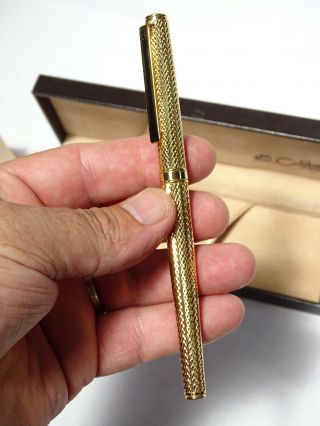 Boxed Colibri Of London Gold Plated Fountain Pen Made In England Machine Turned