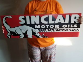 Antique Vintage Old Style Sinclair Motor Oil Sign On Acrylic