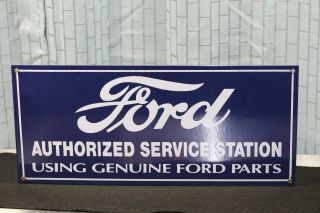 Vintage Porcelain Ford Authorized Service Station Sign