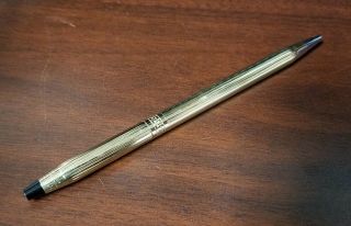 Vintage Cross 1/20 10kt Gold Filled Ballpoint Pen With Blue Ink - Made In Usa