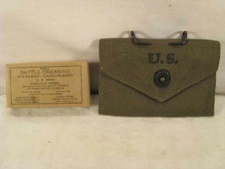 Wwii Ww2 Us Carlisle Bandage Pouch Od Nos M - 1936 M36 1945 First Aid Medic