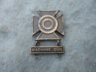 Wwii Us Army Sharpshooter Badge Machine Gun Bar Cross Sterling Pb Ww2