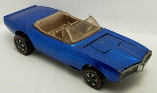 Custom Firebird - Blue W/gray Int. ,  1968 Us,  Vintage Hot Wheels Redline