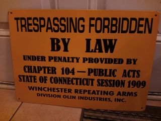 Vintage Winchester Repeating Arms Porcelain Sign (scarce)
