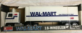 Vintage Wal - Mart Nylint Steel Toys Gmc 18 Wheeler Semi Truck And Trailer Nib