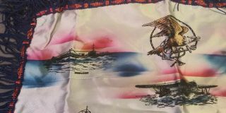 Vintage Military Fringed Pillow Sham Cover - U.  S.  Navy Battleships 3