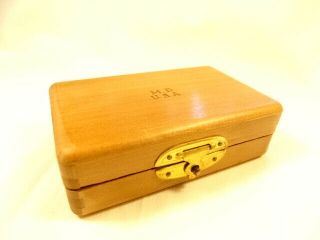 Wwii Us Army Medical Wooden Syringe Box M.  D.  Usa Brass Latch Hinge Dovetail Nos