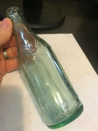 Antique Early Straight Sided Arrow Erie Pa Coca Cola Aqua Glass Soda Bottle