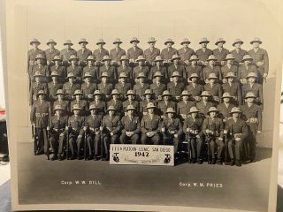Vintage Wwii 1942 U.  S.  M.  C.  111th Platoon San Diego Ca Pith Helmets