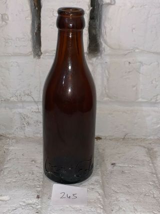 Coca - Cola Amber " Root " Glass Straight Sided Coke Bottle Nashville Tn C.  1905