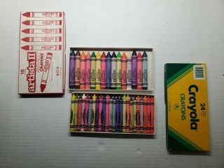 Vintage Artista Ii Anti - Roll Crayons & Crayola Set Of 2