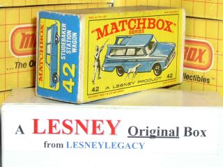 Matchbox Lesney 42b Studebaker Wagonaire Blue Type E4 Empty Box Only