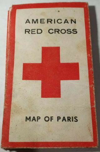 Wwii American Red Cross Map Of Paris Booklet