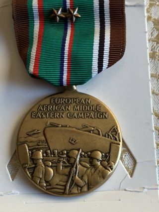 Vtg World War Ii Wwii European African Campaign Medal Bronze Star Bar Ribbon Set