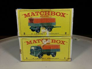 Matchbox Series Lesney 1 & 2 (a) Mercedes Truck And Trailer With Boxes
