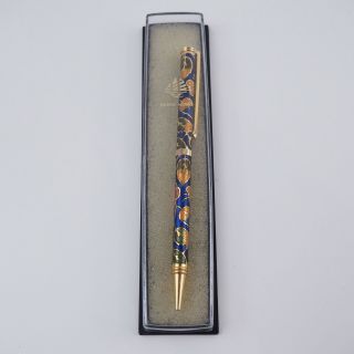 Vintage Cloisonne Enamel Ballpoint Floral Writing Pen