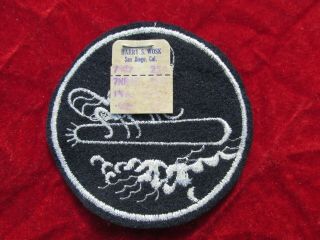 WW 2 PT Boat patch US Navy Mosquito Boat wool PT109 3 inch Torpedo w/ store tag 2