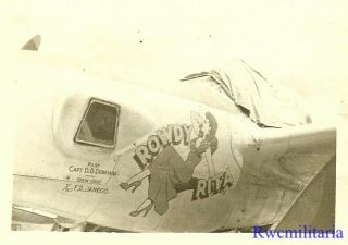 Org.  Nose Art Photo: F - 5 Recon Plane " Rowdy Rita "
