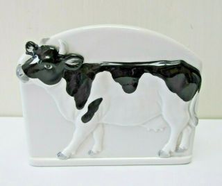 Otagiri Ceramic Cow Notepad Pen Holder Holstein Dairy Cow Vintage