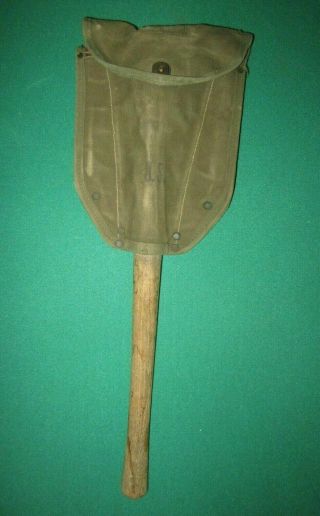 Ww2 Us Army Ames 1944 Entrenching Tool Folding Shovel With Cover Grove Co.  1945