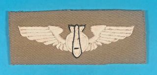 Ww 2,  Us Army Air Corps Bombardier Wing,  Cbi Made,  Hand Emb. ,  Exc.  Cond. ,  12