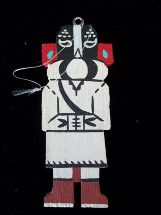 Hopi Kachina Ornament Handmade And Signed Dated 1991 Hand Painted
