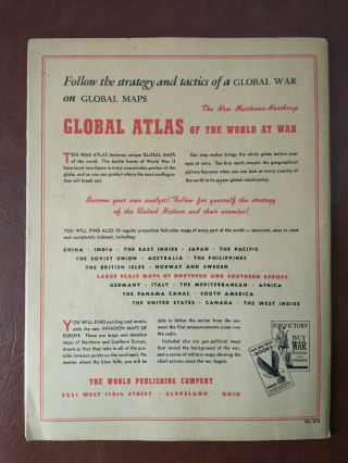 Matthews Northrup Global Atlas of the World At War,  1943,  World War II,  VG 2