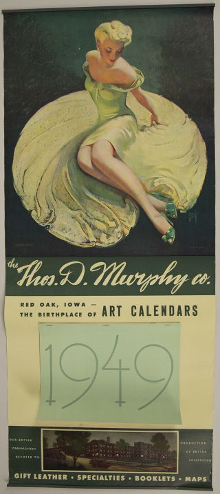 1949 Roy Best Thos.  D.  Murphy Adv.  Calendar For Your Approval Leggy Glamor Girl