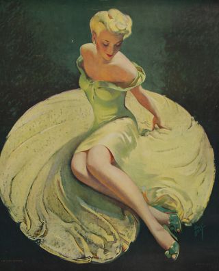 1949 Roy Best Thos.  D.  Murphy Adv.  Calendar For Your Approval Leggy Glamor Girl 3