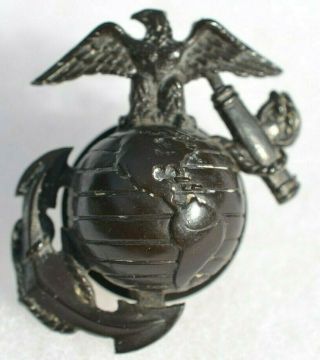 Usmc United States Marine Corp Uniform Visor Hat Ega Insignia Pin Bakelite Ww 2