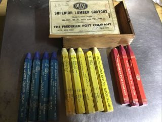 Vintage Frederick Post Co.  Superior Lumber Crayons Dixon Crayons Company - Box