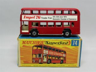 Matchbox Lesney Superfast No74 Daimler Bus With " Impel 76 Trade Fair " Code 3