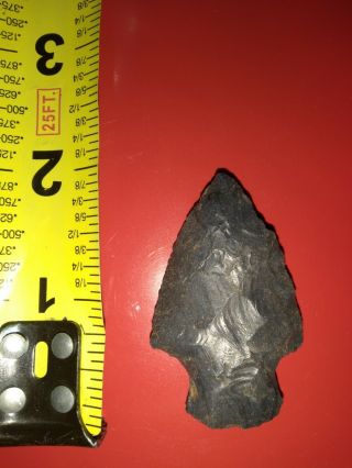 Authentic Indian Arrowheads Black Hard Stone Piece Ok,  Area Nr