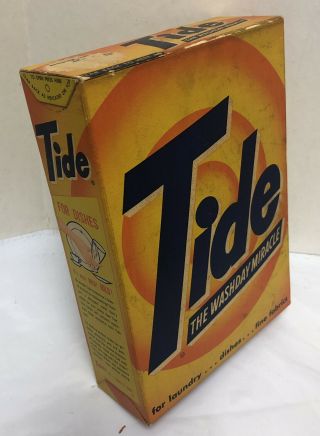 Vintage 1940s - 1950s Tide Soap Box Full Unopen Laundry Detergent 1 Lb 4 Oz
