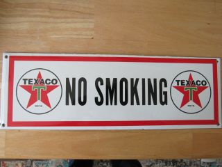 Old Texaco Oil Gas Porcelain " No Smoking " Sign