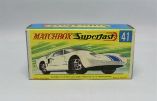 Matchbox Lesney Superfast No41 Ford Gt40 Empty " G Type Box " With "
