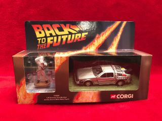Corgi Back To The Future Delorean Time Machine Cc05501 Doc Brown Figure