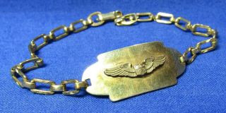 Wwii 1/20 12k Gold Army Air Forces Pilot Wings Home Front Sweetheart Bracelet