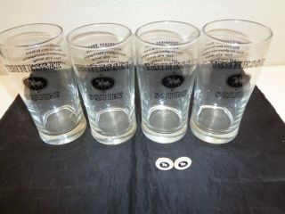 Jack Daniels Tennessee Squire Glasses Set Of 4,  Pins