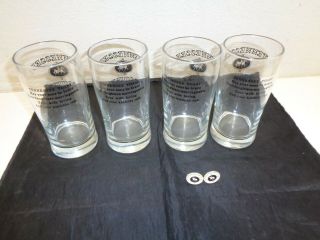 Jack Daniels Tennessee Squire Glasses Set of 4,  Pins 3