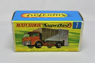 Matchbox Lesney Superfast No7 Ford Refuse Truck Empty " G Type Box " With "
