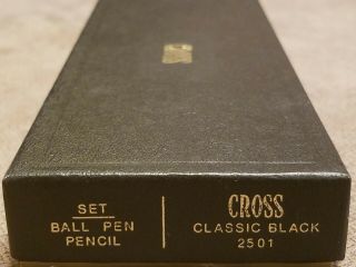 CROSS 2501 Classic Black Ball Pen and Pencil Set 1982 VINTAGE. 3
