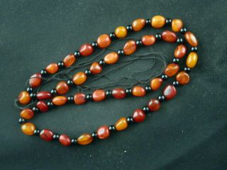 26 Inches Graet Chinese Old Jade Beads Prayer Necklace Q150