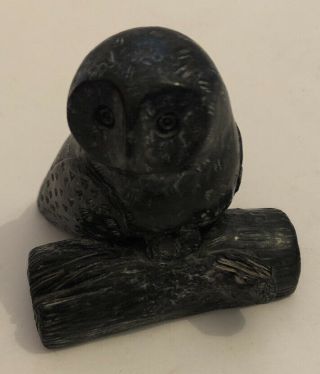 The Wolf Sculptures - A Wolf - Owl Figurine Soapstone Carving