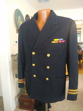 Vtg Ww2 1942 Us Navy Officers Wool Dress Uniform Wwii Approx Sz 40