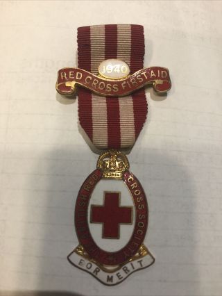 Ww2 British Red Cross Society 1940 Named Merit Medal Jr Gaunt