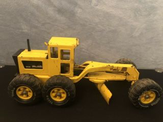 Vintage Yellow Tonka Truck Road Grader Construction Equipment Toy